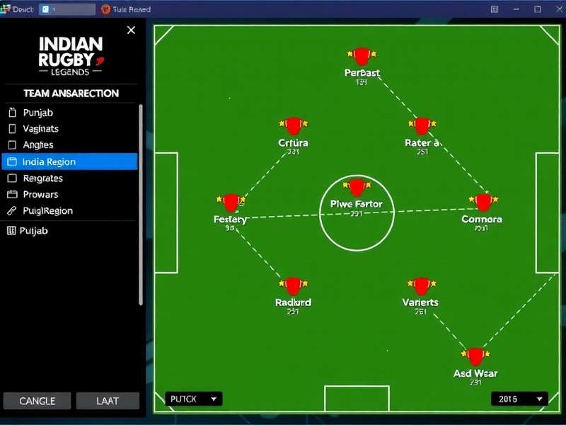 Indian Rugby Legends: The Game Punjab Team Strategy Indian Rugby Legends: The Game strategy guide showing team formation for Punjab region