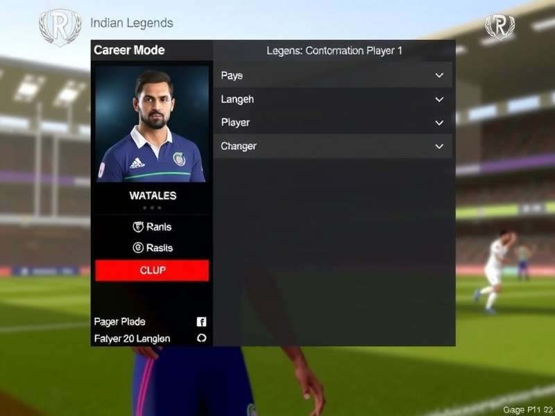 Indian Rugby Legends: The Game Career Mode Career mode in Indian Rugby Legends: The Game showing player customization screen